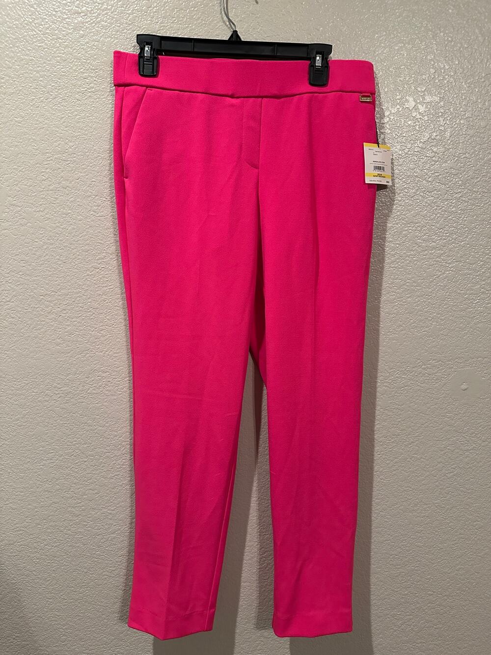 NWT Anne Klein Slim Ankle Skinny Hot Pink Professional Dress Pants sz M